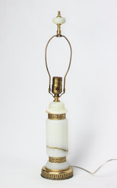 French Art Deco Onyx and Ormolu Table Lamp 1930 France