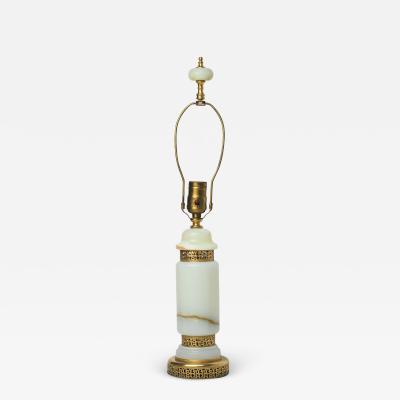 French Art Deco Onyx and Ormolu Table Lamp 1930 France