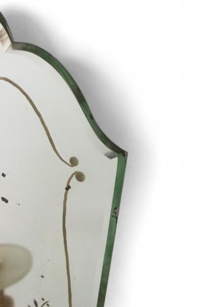 French Art Deco Ormolu and Etched Mirror Wall Sconces