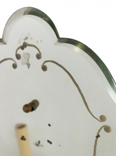 French Art Deco Ormolu and Etched Mirror Wall Sconces