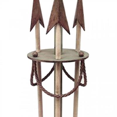 French Art Deco Painted Iron Arrow Floor Lamp