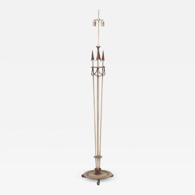 French Art Deco Painted Iron Arrow Floor Lamp