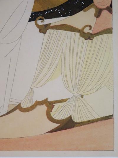 French Art Deco Period Hand Pulled Pochoir Print of an Evening in Venice 1920s