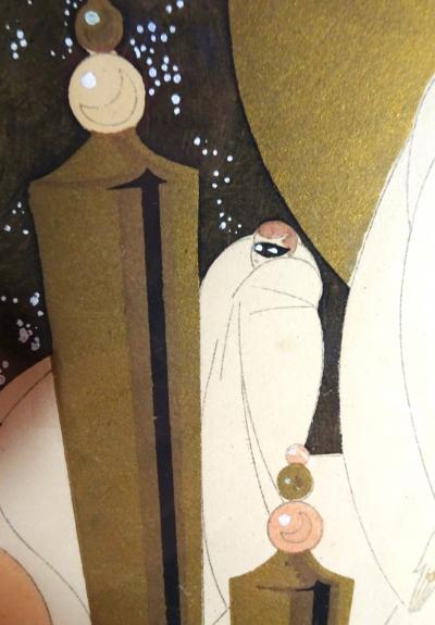 French Art Deco Period Hand Pulled Pochoir Print of an Evening in Venice 1920s