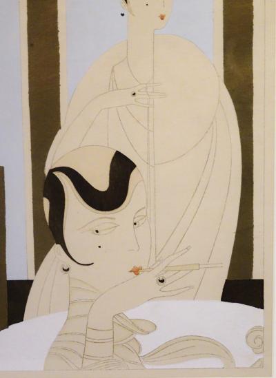 French Art Deco Period Pochoir Print of Ladies Fashion 1920s