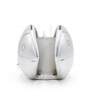 French Art Deco Pewter Fish Table Lamp