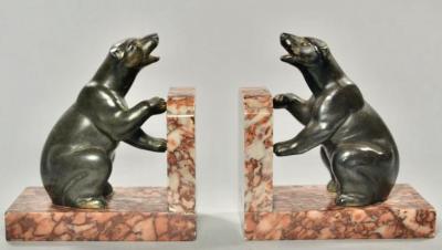 French Art Deco Polar Bear Bookends