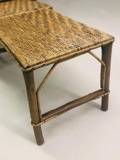 French Art Deco Rattan Lounge Chair Recliner Chaise Longue 1920