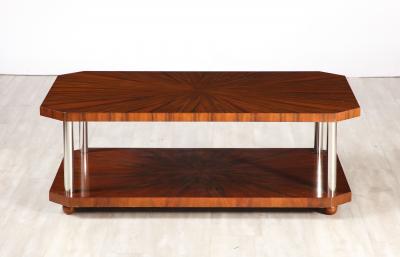 French Art Deco Rectangular Wood Coffee Table circa 1940