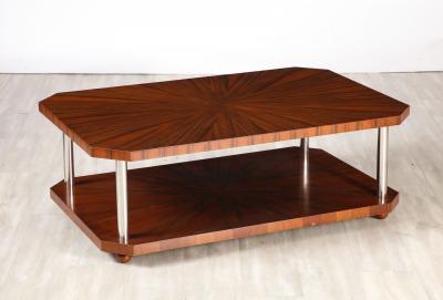 French Art Deco Rectangular Wood Coffee Table circa 1940