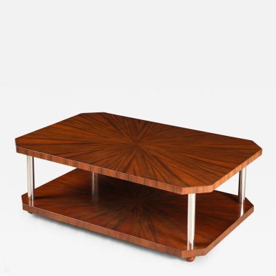 French Art Deco Rectangular Wood Coffee Table circa 1940