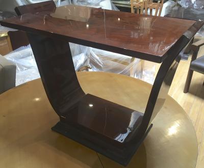French Art Deco Refined Harp Shaped Coffee Table