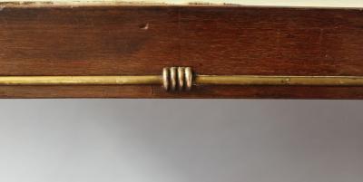 French Art Deco Rosewood Coffee Table with a Parchment Top and Bronze Details