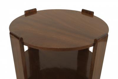 French Art Deco Round Mahogany Coffee Table