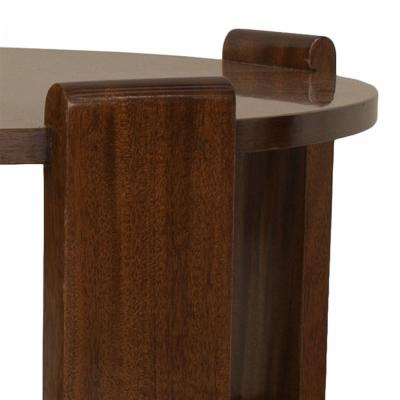 French Art Deco Round Mahogany Coffee Table