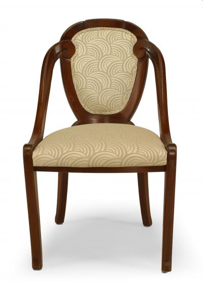 French Art Deco Scroll Back Side Chairs