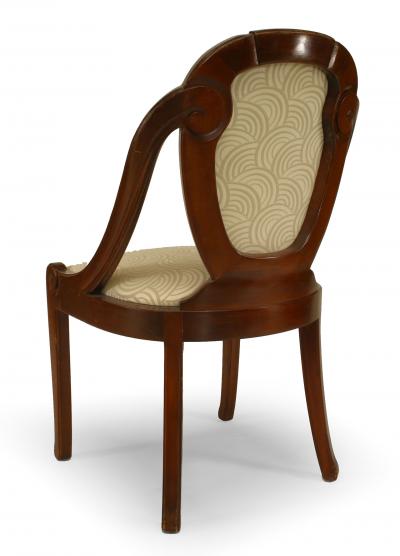 French Art Deco Scroll Back Side Chairs