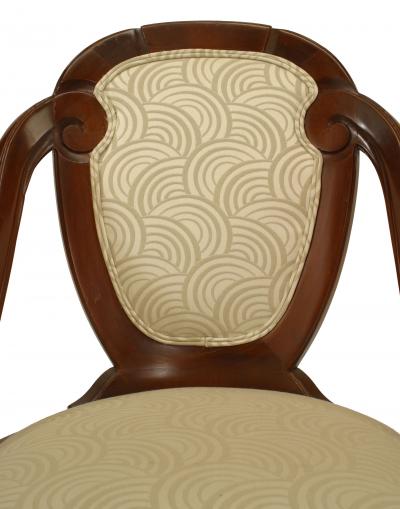 French Art Deco Scroll Back Side Chairs