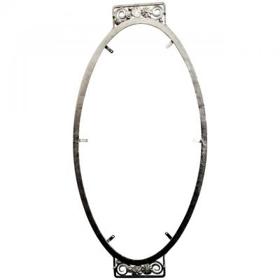 French Art Deco Scroll Wrought Iron Mirror