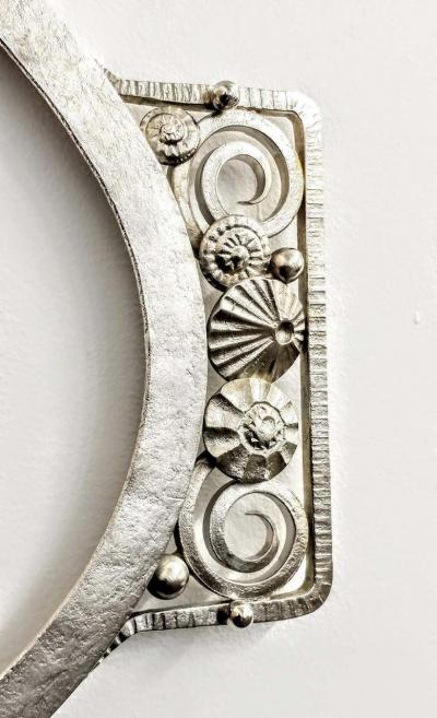 French Art Deco Scroll Wrought Iron Mirror