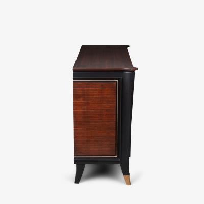 French Art Deco Sideboard in Macassar Ebony Brass