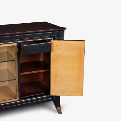 French Art Deco Sideboard in Macassar Ebony Brass