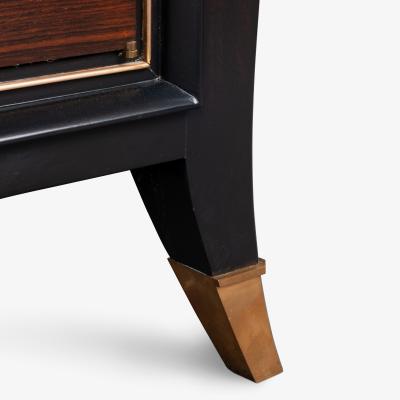 French Art Deco Sideboard in Macassar Ebony Brass