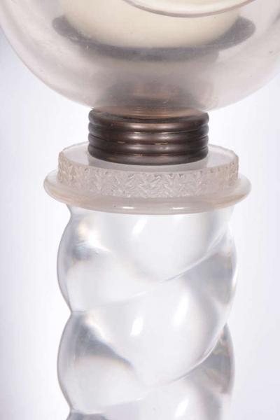 French Art Deco Solid Lucite Spiral Candlesticks