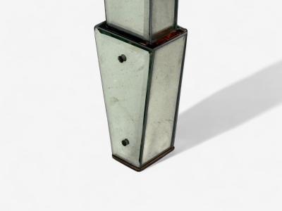 French Art Deco Style Antique Glass Painted Wood Mirrored Console Tables