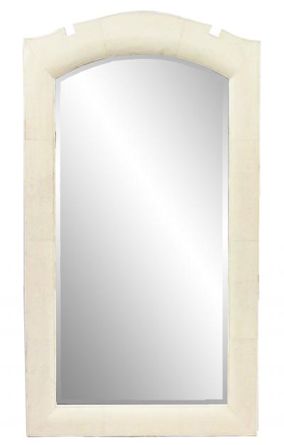 French Art Deco Style Beige Shagreen Wall Mirrors
