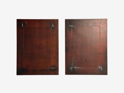 French Art Deco Style Large Wall Mirrors Antiqued Glass Silver Leaf Wood