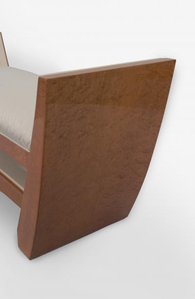 French Art Deco Style Maple Sycamore Wood Bench