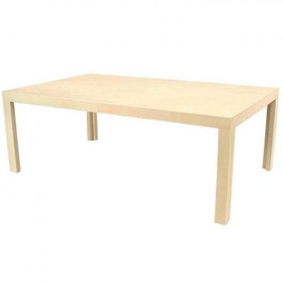 French Art Deco Style White Shagreen and Bone Coffee Table