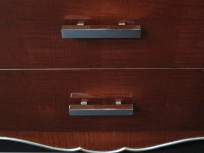 French Art Deco Tiger Mahogany Sideboard in the style of Jules Emile Leleu