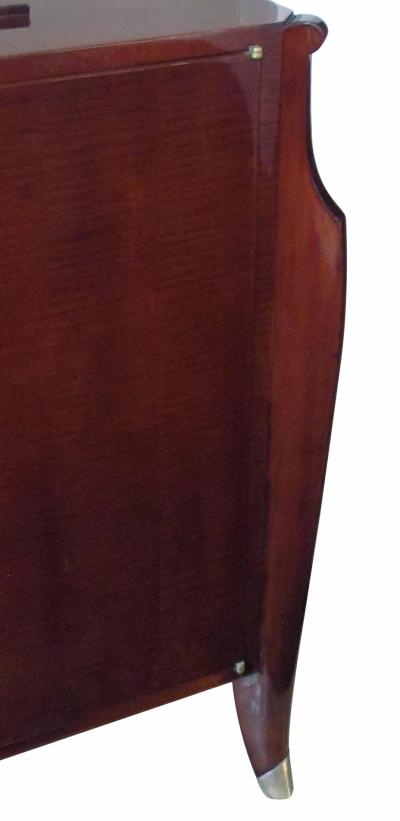 French Art Deco Tiger Mahogany Sideboard in the style of Jules Emile Leleu