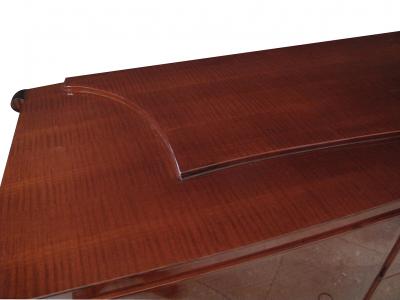 French Art Deco Tiger Mahogany Sideboard in the style of Jules Emile Leleu