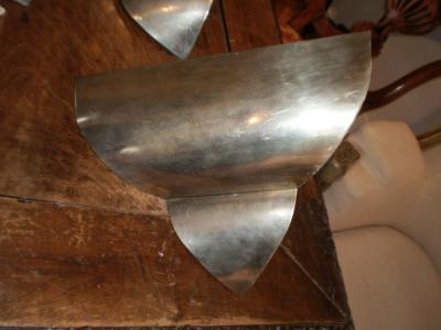 French Art Deco Triangular Form Steel Sconces Set of Four