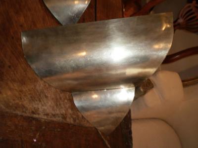 French Art Deco Triangular Form Steel Sconces Set of Four