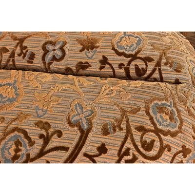 French Art Deco Upholstered Armchair and Ottoman