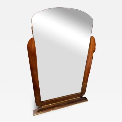 French Art Deco Vanity Mirror with Sculptural Silhouette circa 1930s