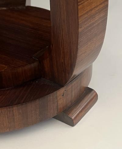 French Art Deco Walnut Circular Tripod Occasional Table