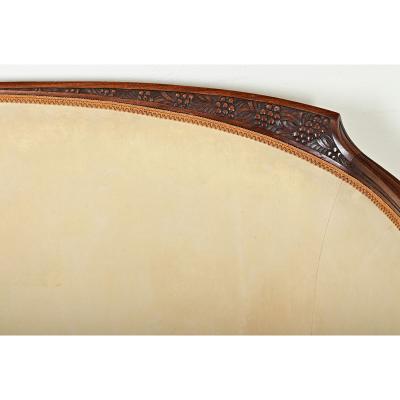 French Art Deco Walnut Upholstered Settee
