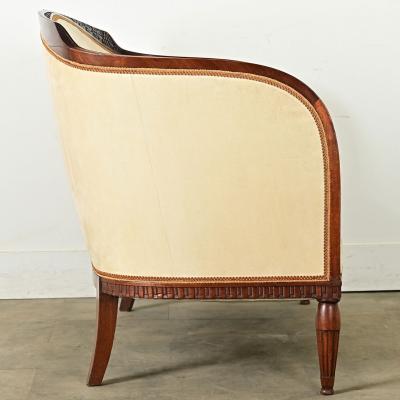 French Art Deco Walnut Upholstered Settee