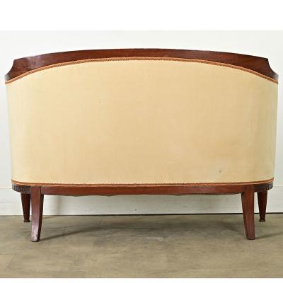 French Art Deco Walnut Upholstered Settee