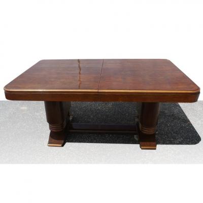 French Art Deco Wooden Dining Table