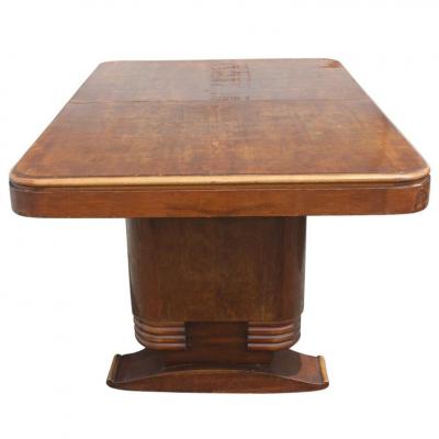 French Art Deco Wooden Dining Table