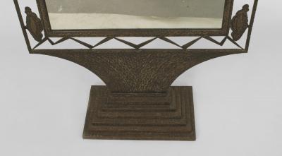 French Art Deco Wrought Iron Cheval Mirror