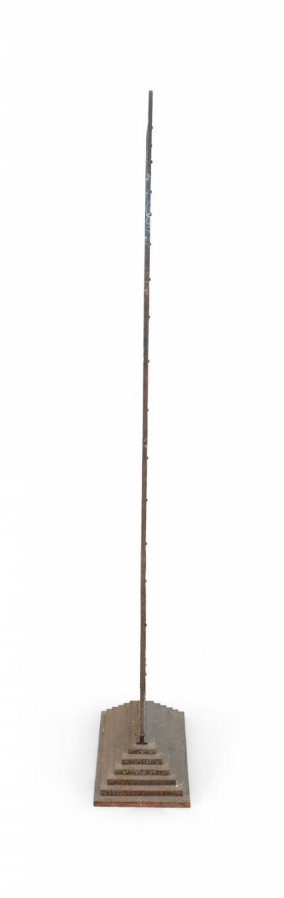 French Art Deco Wrought Iron Cheval Mirror