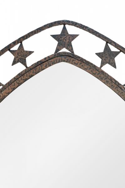 French Art Deco Wrought Iron Cheval Mirror