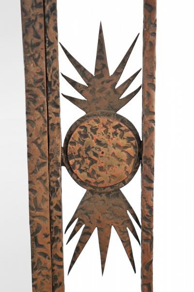 French Art Deco Wrought Iron Cheval Mirror
